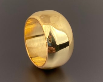 Cigar Minimalist Band Ring 14k Wide Gold Filled Man Cigar 925 Sterling Silver