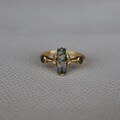 Natural Long Bar Moss Agate 18k Gold Ring, Multi Moss Agate Ring, Leaf Vines Women's Ring, Moss Agate Gift Ring, Anniversary, Nature Ring