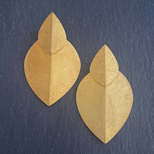 Leaf Earrings, Yellow Earrings, Accent Earrings, Gold Earrings, Pearl Earrings, Boho Earrings, Geometric Earrings, Dress shops Earrings