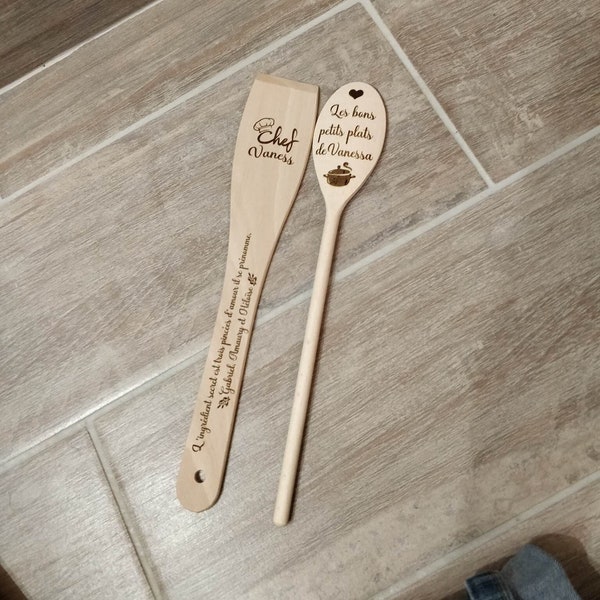 Ustensile de cuisine personnalisé ( spatule et ou cuillère en bambou)