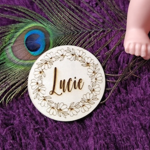 Rond de naissance/annonce de naissance/carte en bois personnalisé/idée de cadeau naissance
