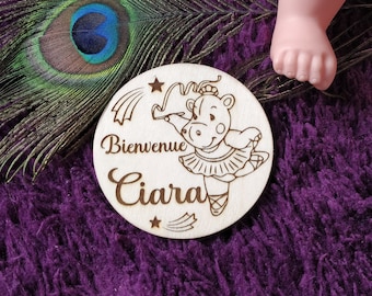 Rond de naissance carte en bois personnalisé annonce de naissance