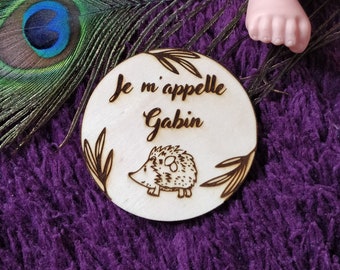 Rond de naissance carte en bois personnalisé annonce de naissance