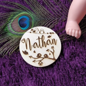 Rond de naissance carte en bois personnalisé annonce de naissance