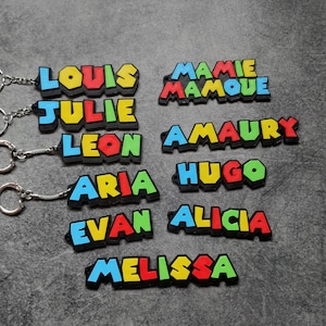 Llavero personalizado temática Mario Bros/ Marcadores de lugar/ Regalos originales/ Cumpleaños/ Día del padre/ para regalar