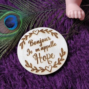 Rond de naissance carte en bois personnalisé annonce de naissance