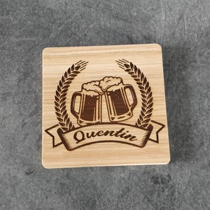 Personalized bamboo coaster image 2