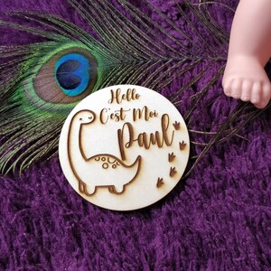 Rond de naissance/carte en bois personnalisé/annonce de naissance