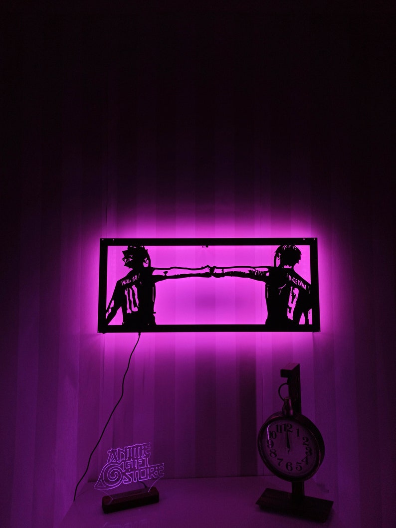 Anime Manga Character Lightedup Wooden Wall Art RGB Led Etsy