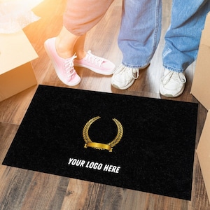 Your Logo Here Personalized Doormat, Your Custom Design Welcome Mat, Custom Living Room Area Rug, Your Logo Company Name Custom Doormat