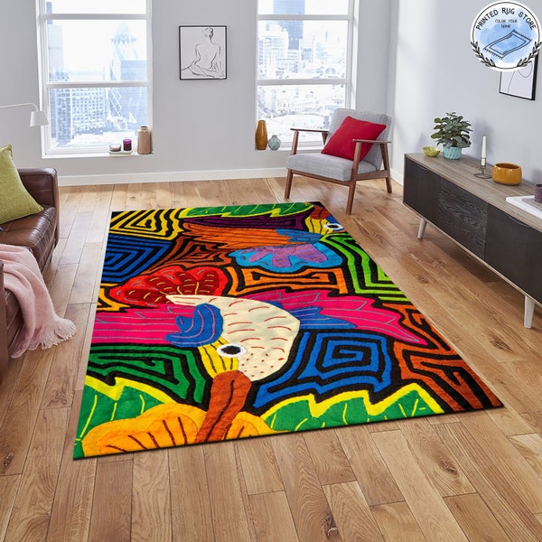 Colorful Rug, Rainbow Animal Pattern Rug, Abstract Rug, Rainbow Carpet, Non Slip High Quality Rug, Home Decor, For Living Room, Area Rugs