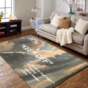 Keep Off Rug, Off White Rug, Living Room Rug, Keepoff Pattern, Popular Rug, Home Decor Rug, Modern Rug, Custom Rug, Non Slip Rug, Brand Rug