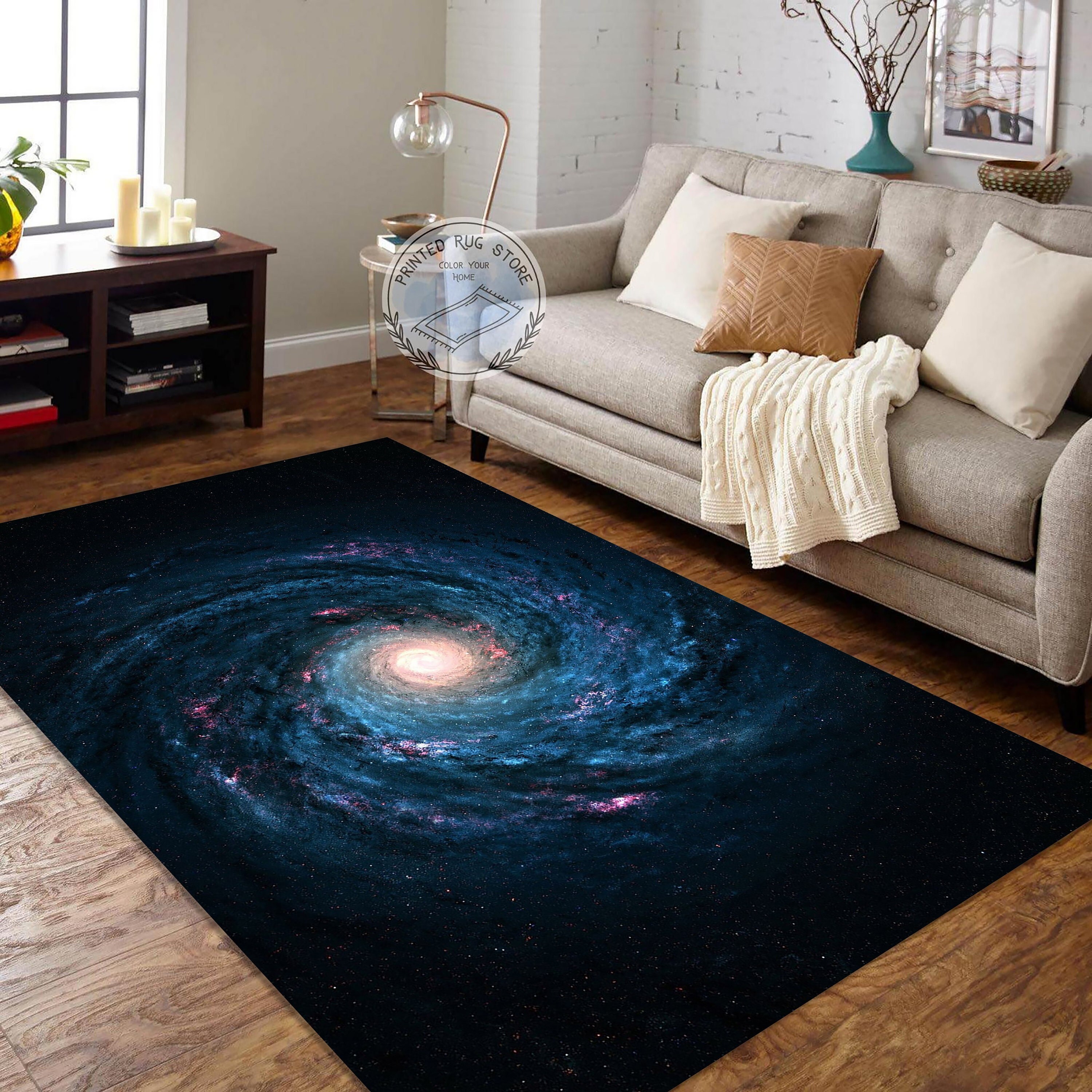Milky Way Area Rug, Galaxy Carpet, Non-slip Cotton Base - Etsy