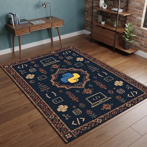 Python Developer Rug, Engineer Carpet, Software Mat, Study Room Decor