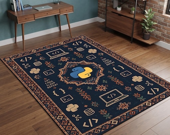 Python Developer Rug, Engineer Carpet, Software Mat, Study Room Decor