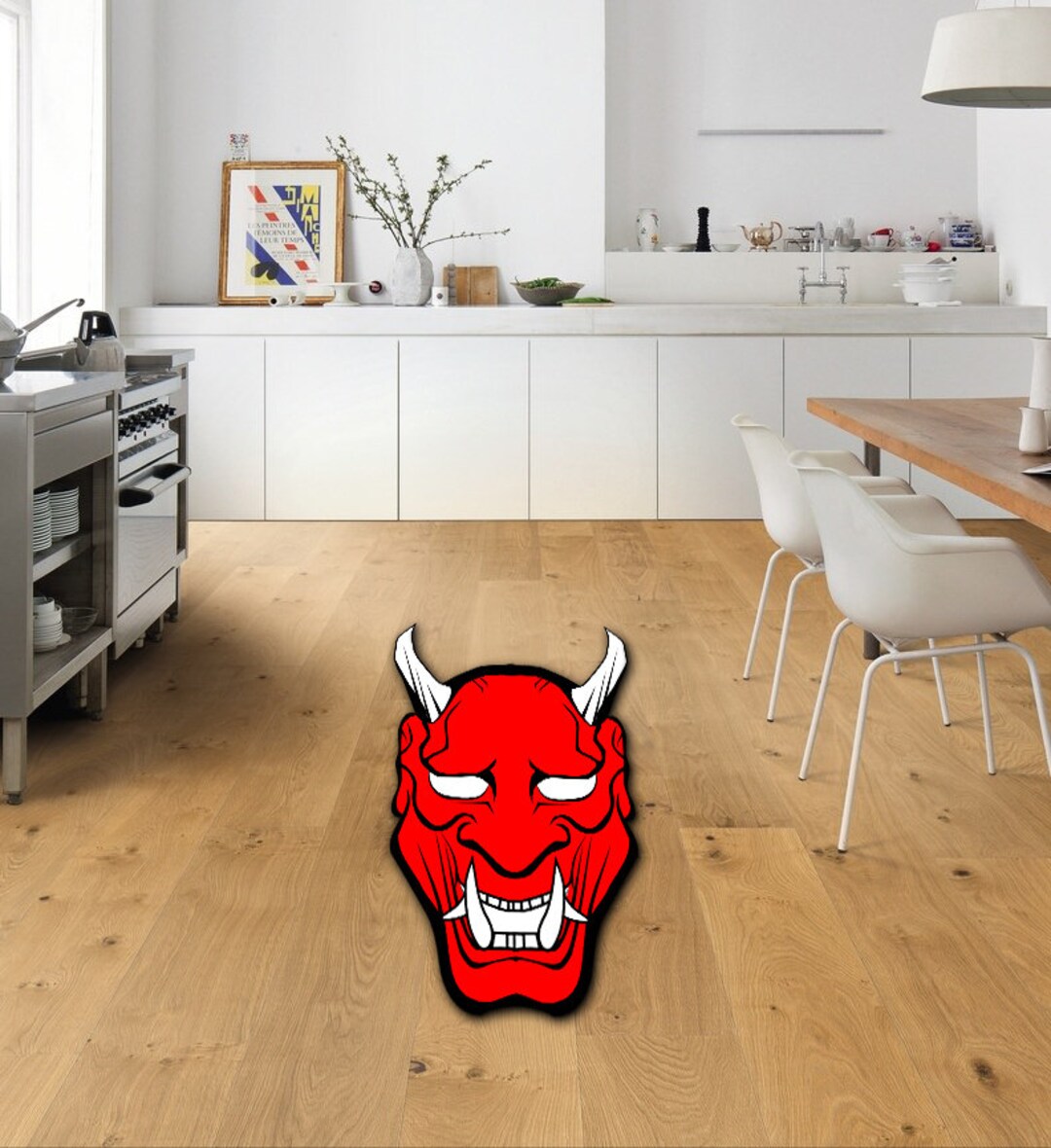 Red Devil Scary Mat Halloween Horror Rug Scary Halloween Etsy