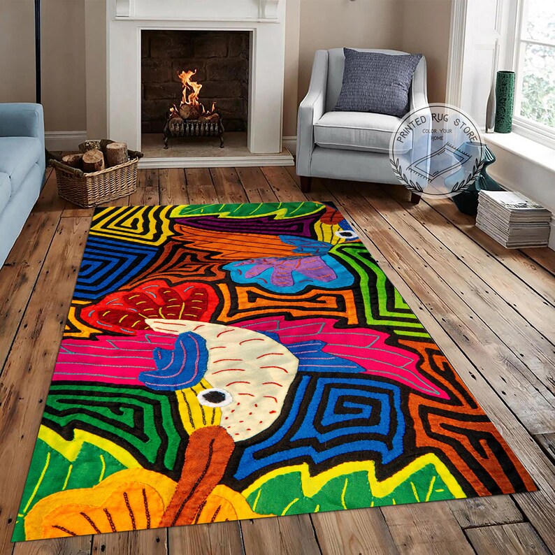 Printable Colorful Rug Colorful Rug Rainbow Animal Pattern Rug Abstract Rug - Etsy
