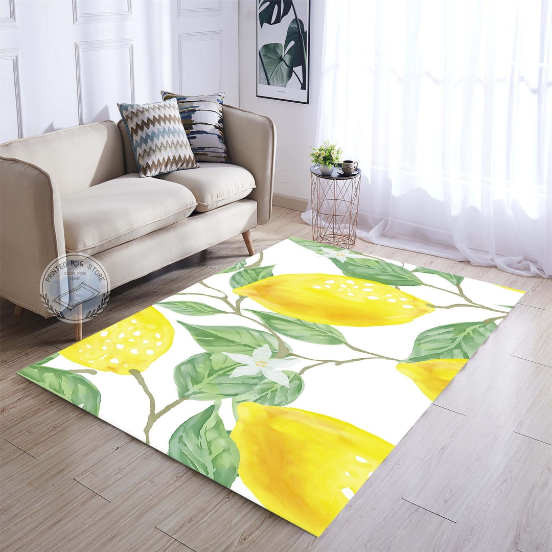 Lemon Tree Rug, Lemon Rug, Non Slip Rug, Kitchen Rug, Floor Rug