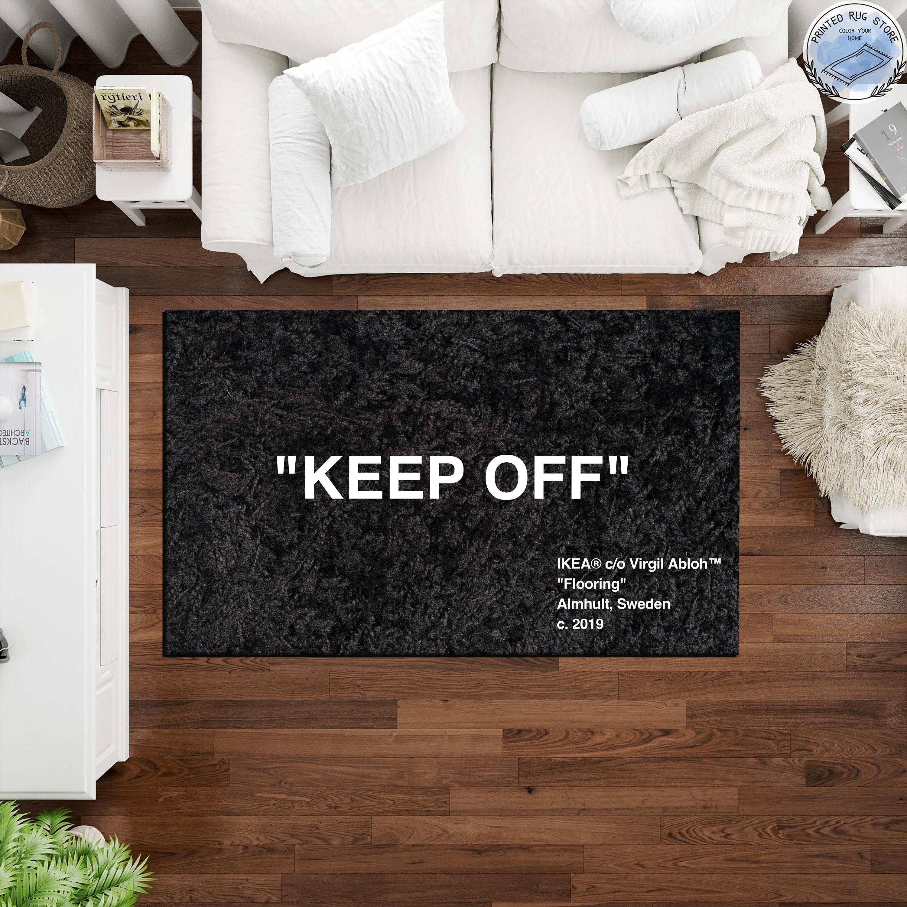 Keep off Rug off White Rug Living Room Rug Keepoff Pattern Popular Rug Home Decor Rug Modern Rug Custom Rug Non Slip Rug Brand Rug Etsy Canada