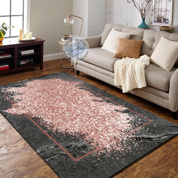 melon Relationship charging grey and pink living room rug Involved