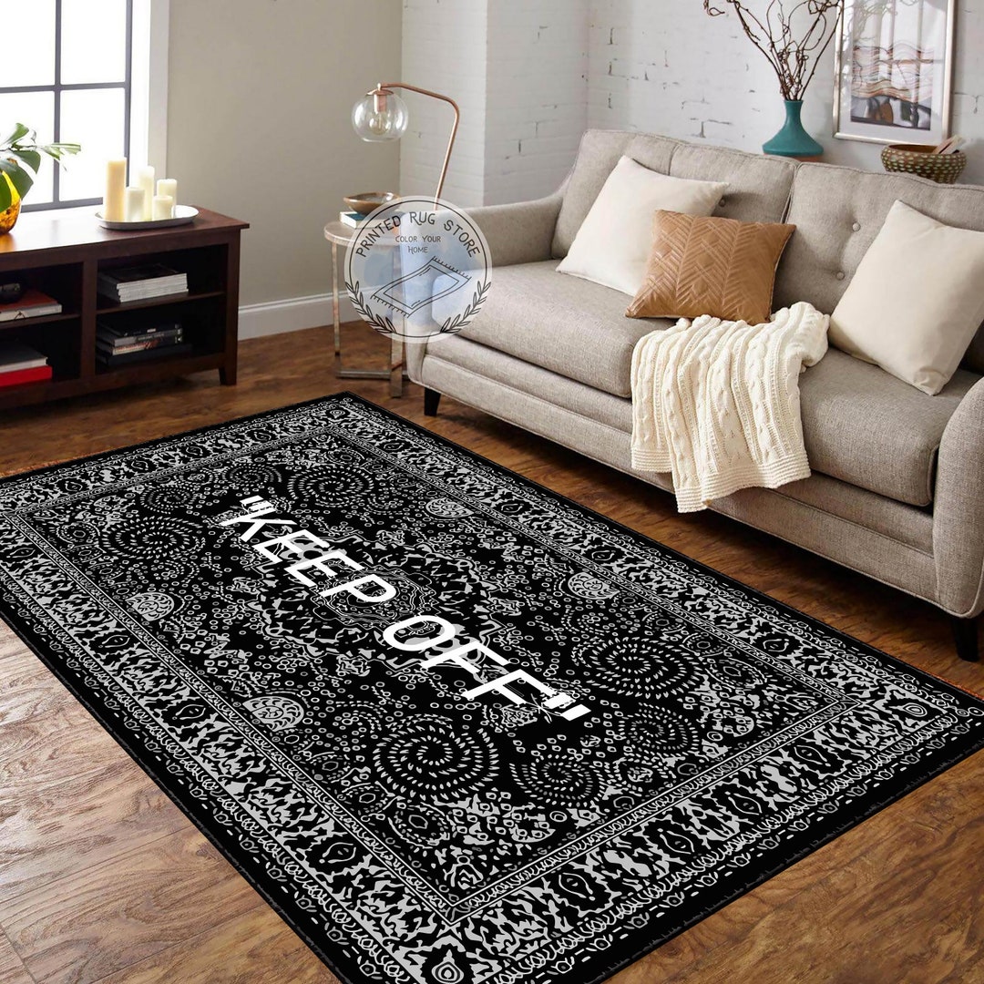 Keep off Rug off White Rug Keepoff Pattern Popular Rug Home Decor Rug Floor Rug Area Rug Modern Rug Brand Rug Custom Rug themed Rug Etsy