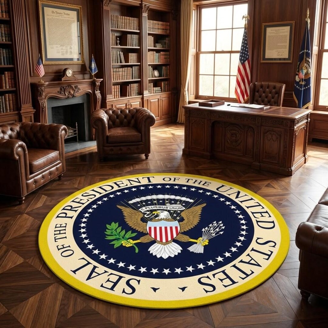 Trump Rug Presidential Seal Round Rug, American Eagle, Patriotic Gift - Etsy
