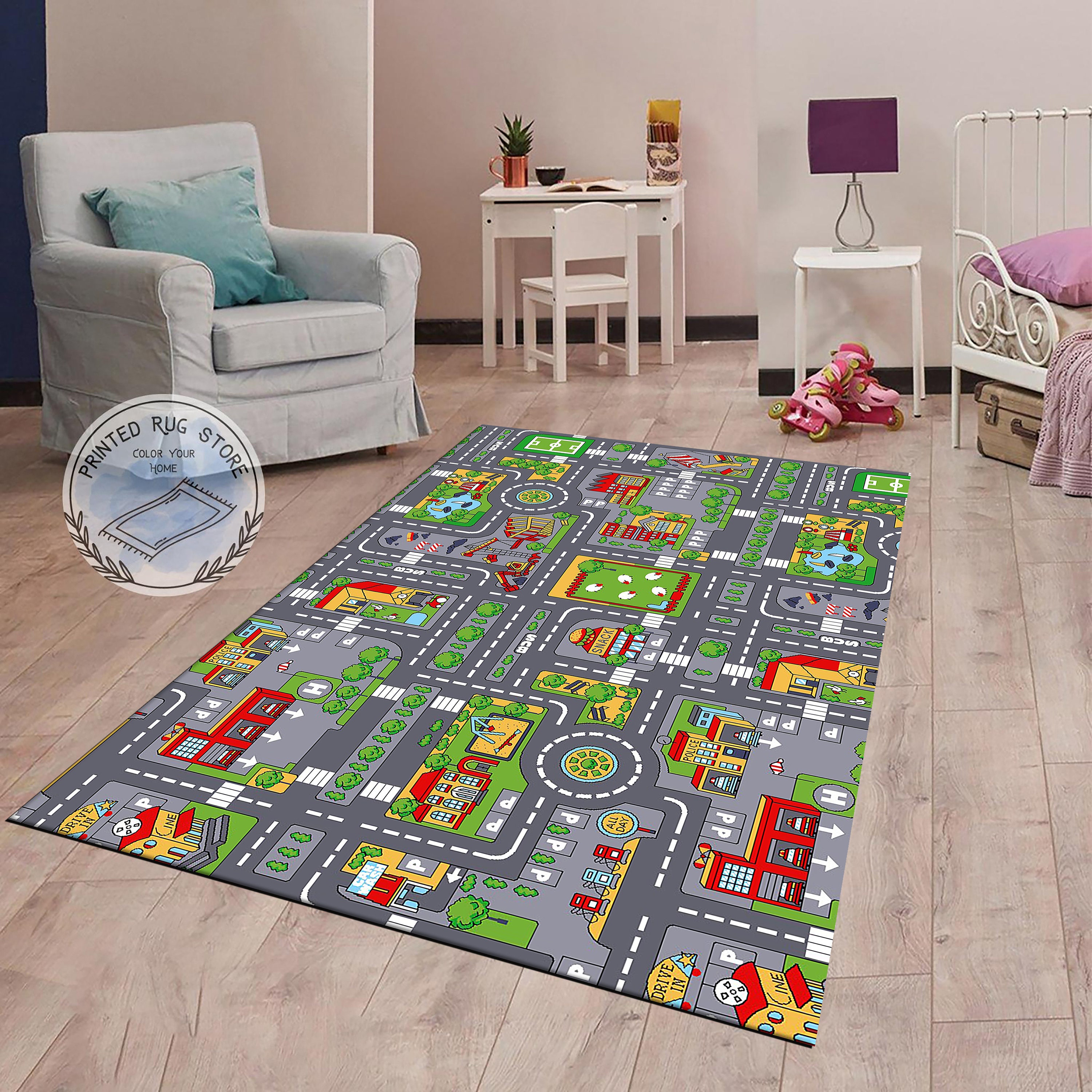 Alfombra Antideslizante De Tráfico De Carretera Para Niños, Tapete, , large