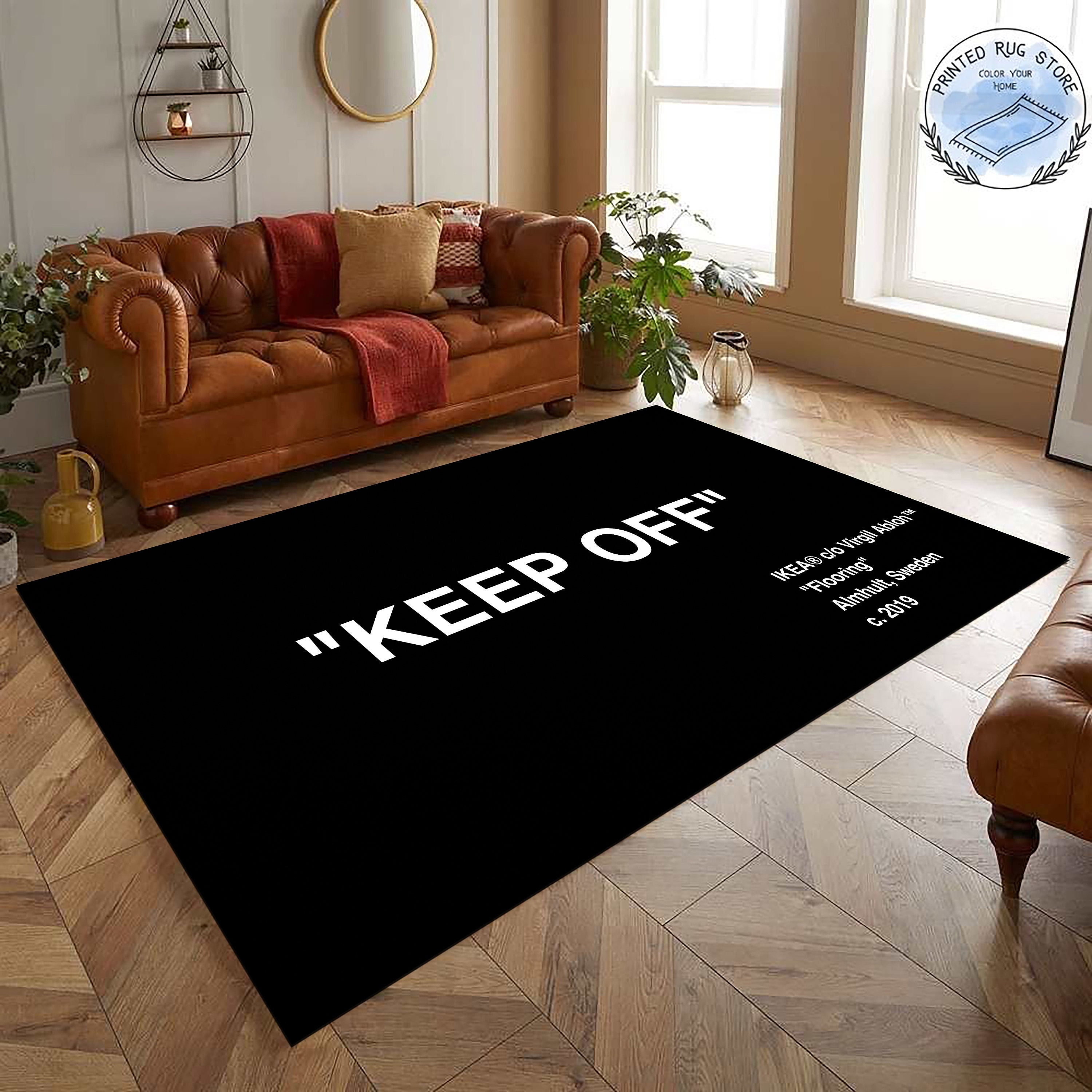 Keep off Rug off White Rug Living Room Rug Keepoff Pattern Popular Rug Home Decor Rug Modern Rug Custom Rug Non Slip Rug Brand Rug Etsy