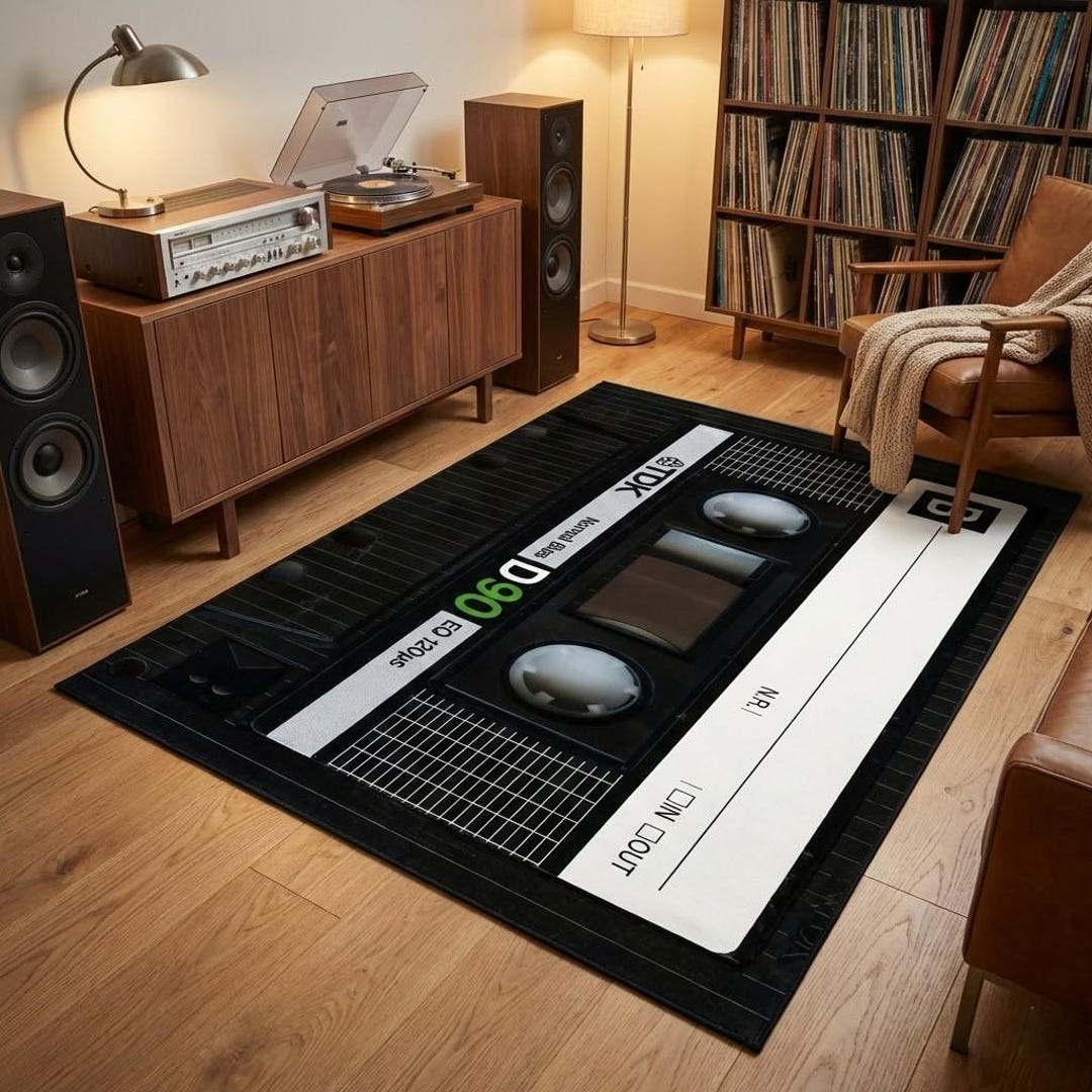 Retro Cassette Tape Rug, 90s Style, Non-slip - Etsy