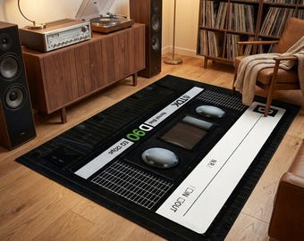 Alfombra retro de casete, estilo años 90, antideslizante