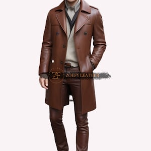 Long tan jacket mens top