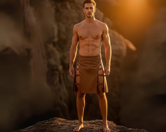 Genuine Leather Utility Kilt | Gothic Viking Gladiator Cosplay