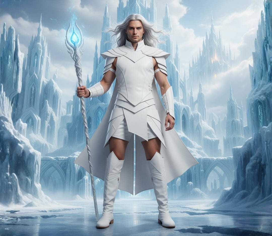 Ice Wizard Robe Genuine Leather Ice Wizard Costume – Men's Fantasy Cosplay Outfit - Etsy