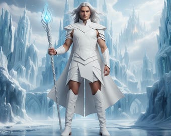 Genuine Leather Ice Wizard Costume – Men's Fantasy Cosplay Outfit