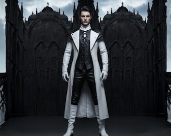 Genuine Leather Knight Costume - Gothic Dark Fantasy Outfit