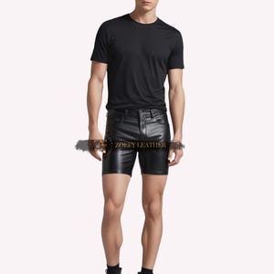 Men&#39;s Rave Wear Handmade Leather Shorts, Rave Biker Shorts, Genuine Leather Men&#39;s Shorts, Booty Shorts