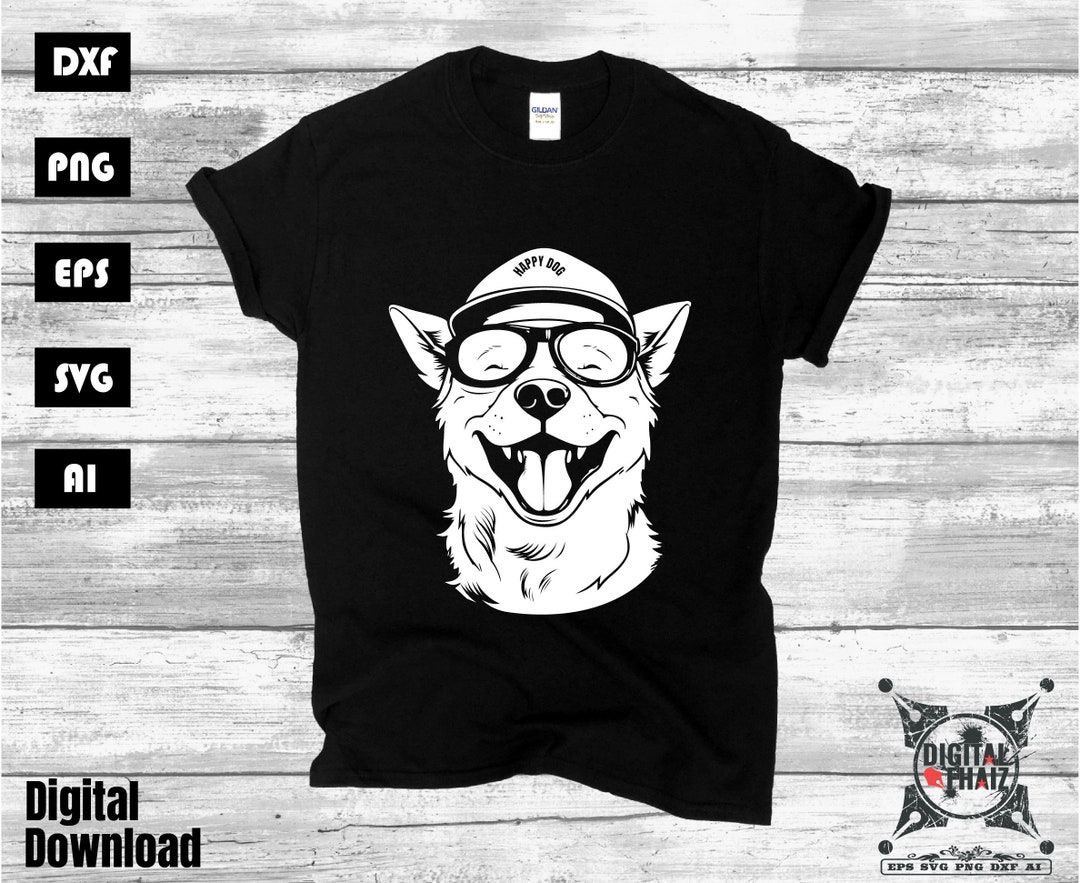 Happy Dog Cap Svg Happy Dog Vector Dog With Cap Digital Etsy