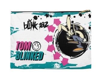 Blink 182 Accessory Pouch, All the Small Things: Mark Hoppus Blink 182 Bag- The Mark, Tom, and Travis Show, Zippered, 2 Sizes FREE SHIPPING