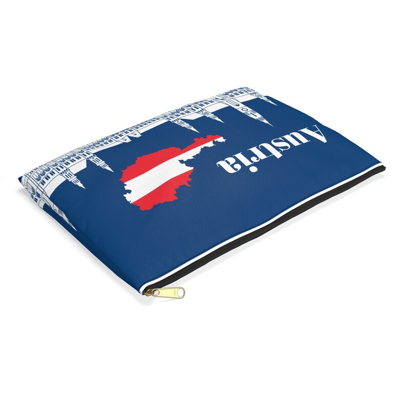 Austria Accessory Pouch, Austria Cosmetic Bag, Multi-Purpose Bag, Wanderlust Gift, Traveling, Austrian Flag Bag, Unisex Travel Gift Idea image 4