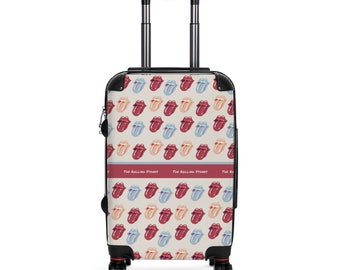 Rolling Stones Koffer Einige Mädchen 3 Größen Gepäck Handgemacht Tasche Glänzendes Finish 360 drehbare Räder Eingebautes Schloss Teleskopgriff Original