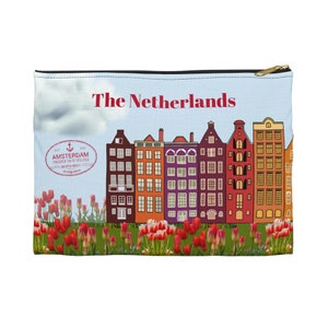 The Netherlands Accessory Pouch Dutch Holland Black Zipper 2 Sizes Pencils Makeup Supplies Travel Convenient All-Purpose Original Gift NEW