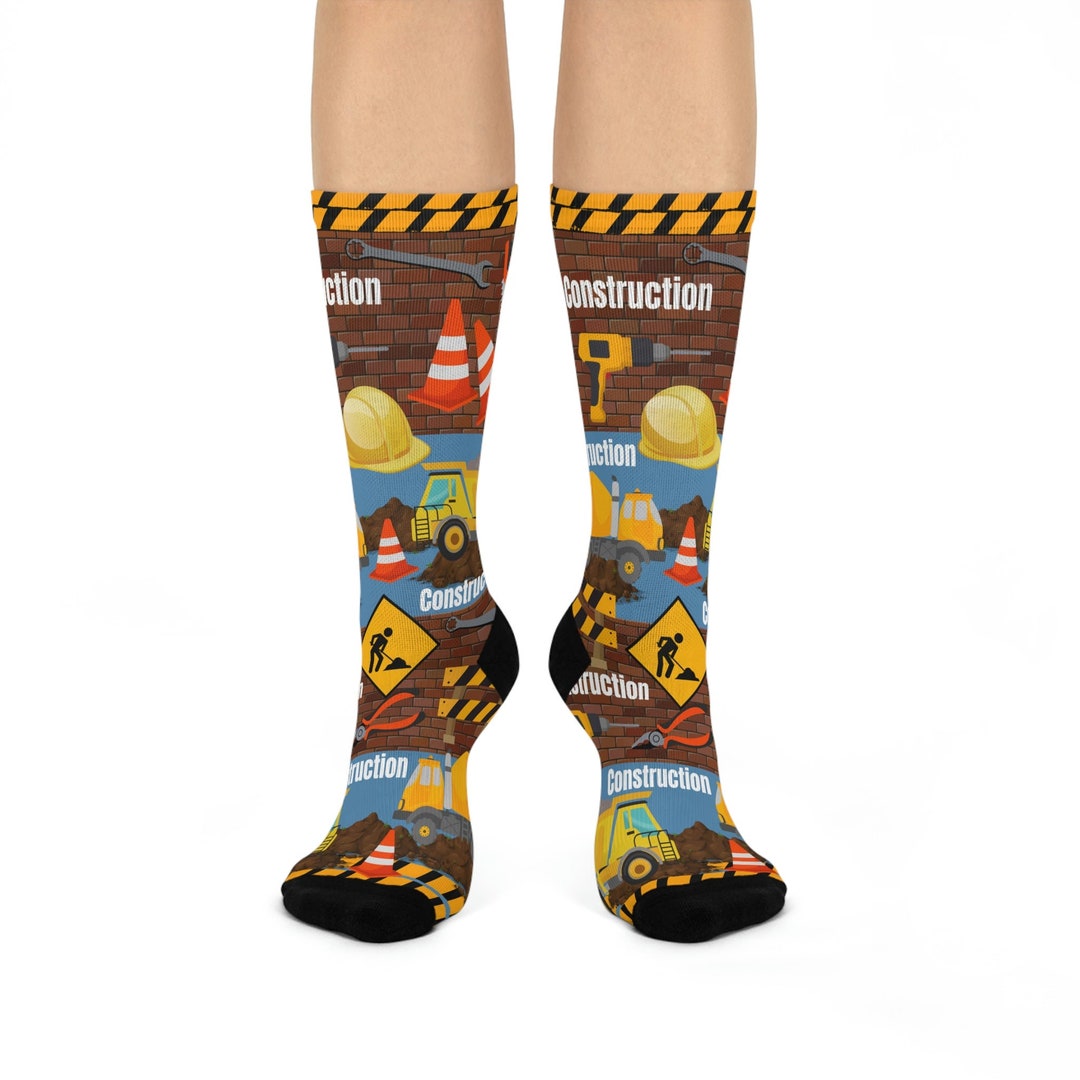 Construction Worker Socks Unisex Adult Comfortable Lightweight