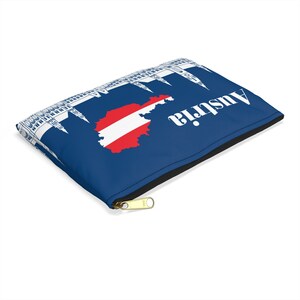 Austria Accessory Pouch, Austria Cosmetic Bag, Multi-Purpose Bag, Wanderlust Gift, Traveling, Austrian Flag Bag, Unisex Travel Gift Idea image 7