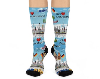 Ich liebe Deutschland! Socks, Colorful Germany Socks for Men, Women, Teens- Deutsche Socken! 1 Size Original Stretchy Unisex