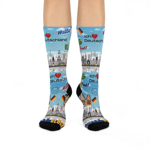 Ich liebe Deutschland! Socks, Colorful Germany Socks for Men, Women, Teens- Deutsche Socken! 1 Size Original