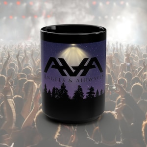 Mug anges et ondes aériennes 15 oz, tasse à café AVA, céramique, grande tasse à café AVA, design original, passe au micro-ondes et au lave-vaisselle