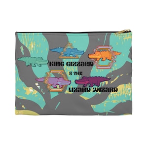King Gizzard & the Lizard Wizard Accessory Pouch KGLW 2 Sizes Durable Trippy Design King Gizz Merch Makeup Bag Alligator Australian Band
