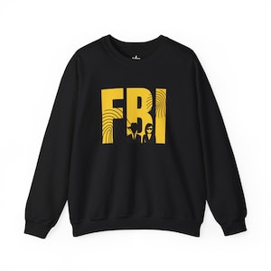 Sweatshirt du FBI Agents Empreintes digitales Justice pénale Officier de police criminelle CIA Unisexe Noir Coupe classique Original Nouveau