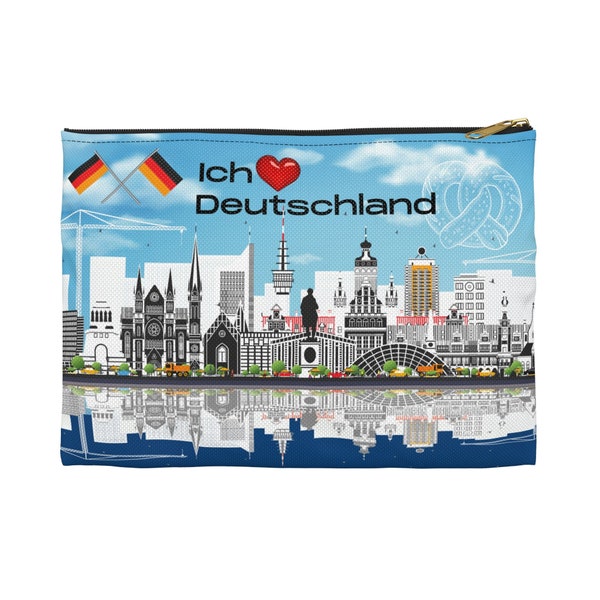 Germany Accessory Pouch, German Cosmetic Bag, Multi-Purpose Bag, Reisetasche! Ich Liebe Deutschland, Gift from Germany, German Souvenir FUN