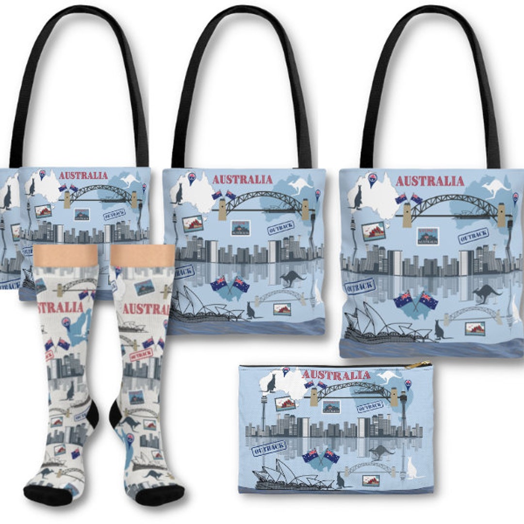 Australia Tote Bag Sydney Opera House Kangaroos Bondi Beach Etsy